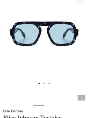 Elisa Johnson Tortoise Frame Sunglasses with Light Blue Lenses